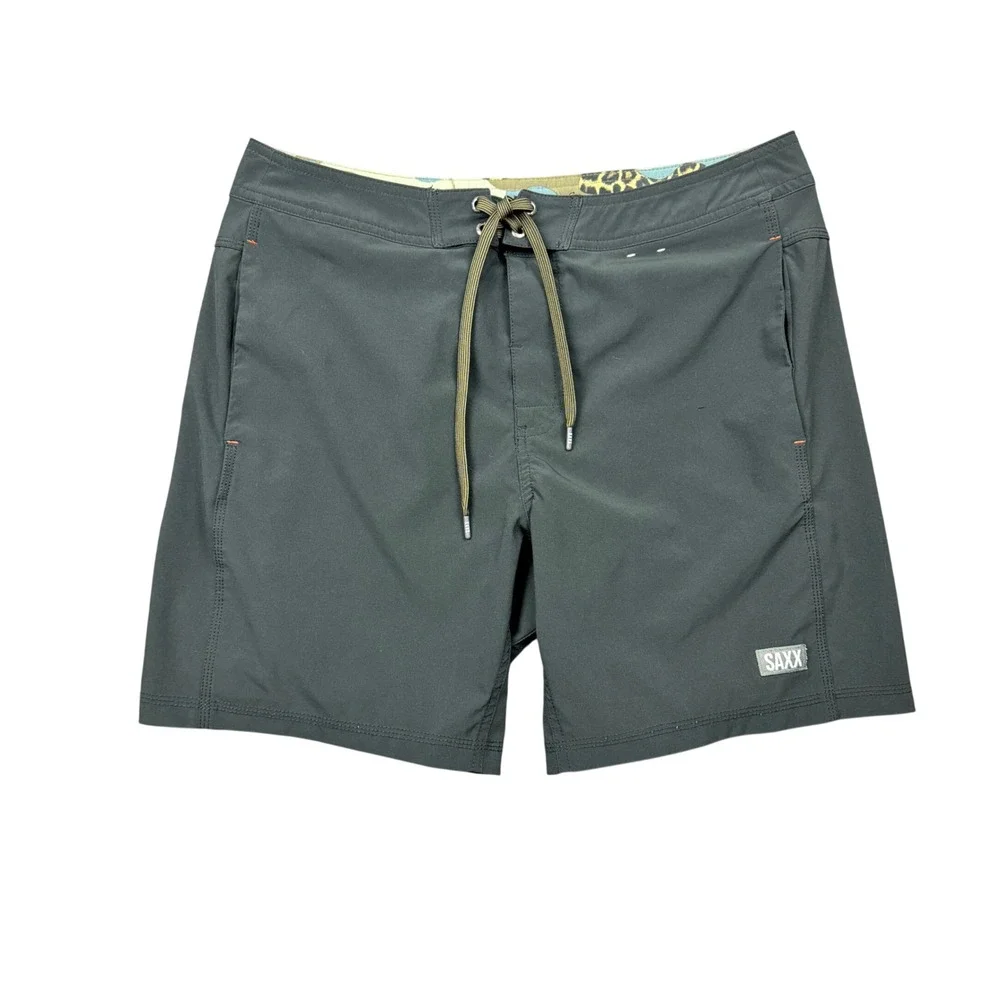 Saxx Mens 32 Betawave 2-in-1 Board Shorts Black BallPark Pouch Liner 7